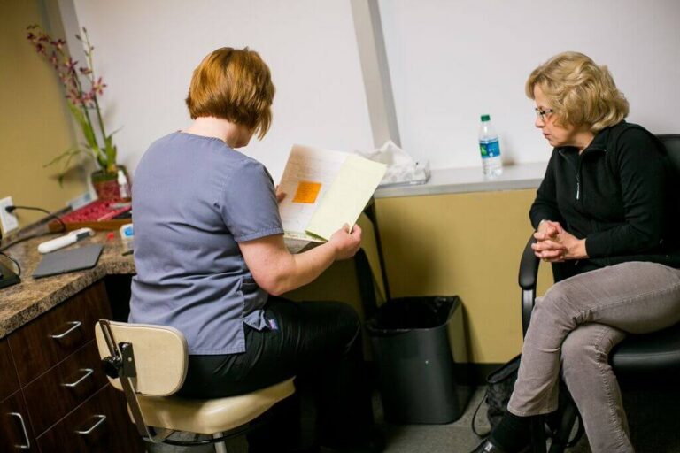 patient providing health history