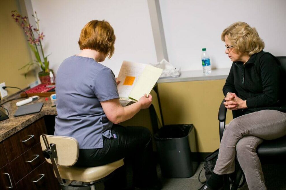 patient providing health history